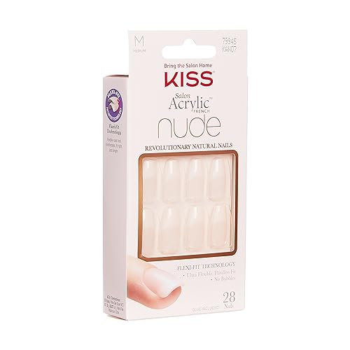 KISS Salon Acrylic French Nude Nails - Leilani (KAN07)