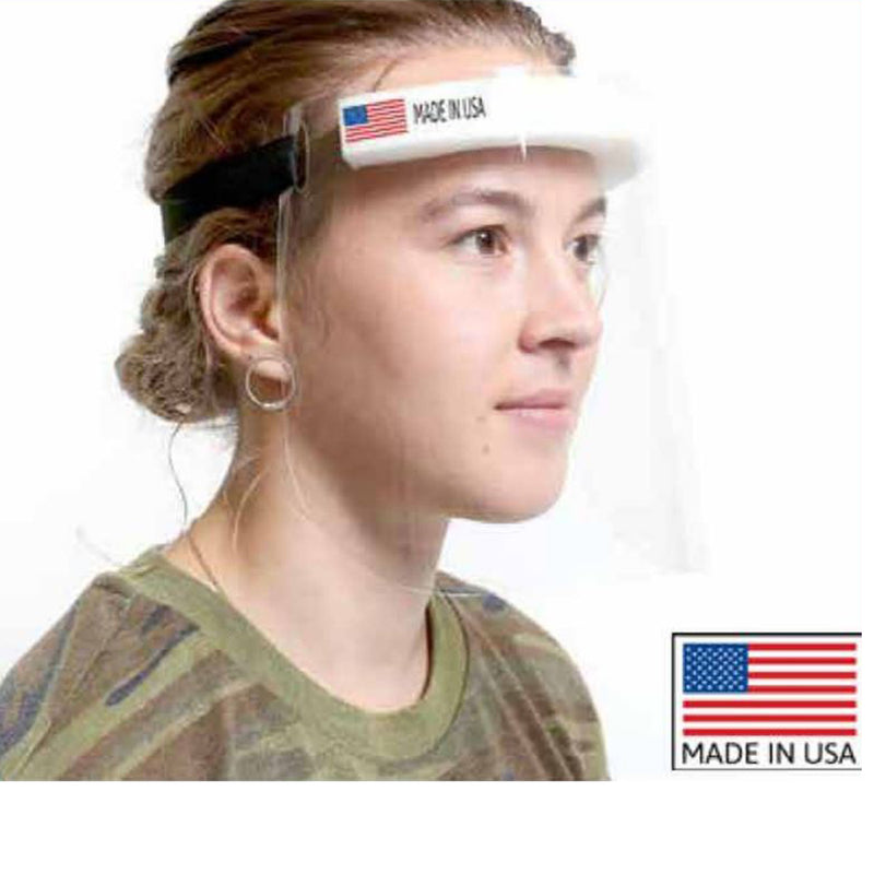 CLEAR ANTI-MICROBIAL FACE SHIELD WITH SPONGE HEADBAND (Pack of 2)